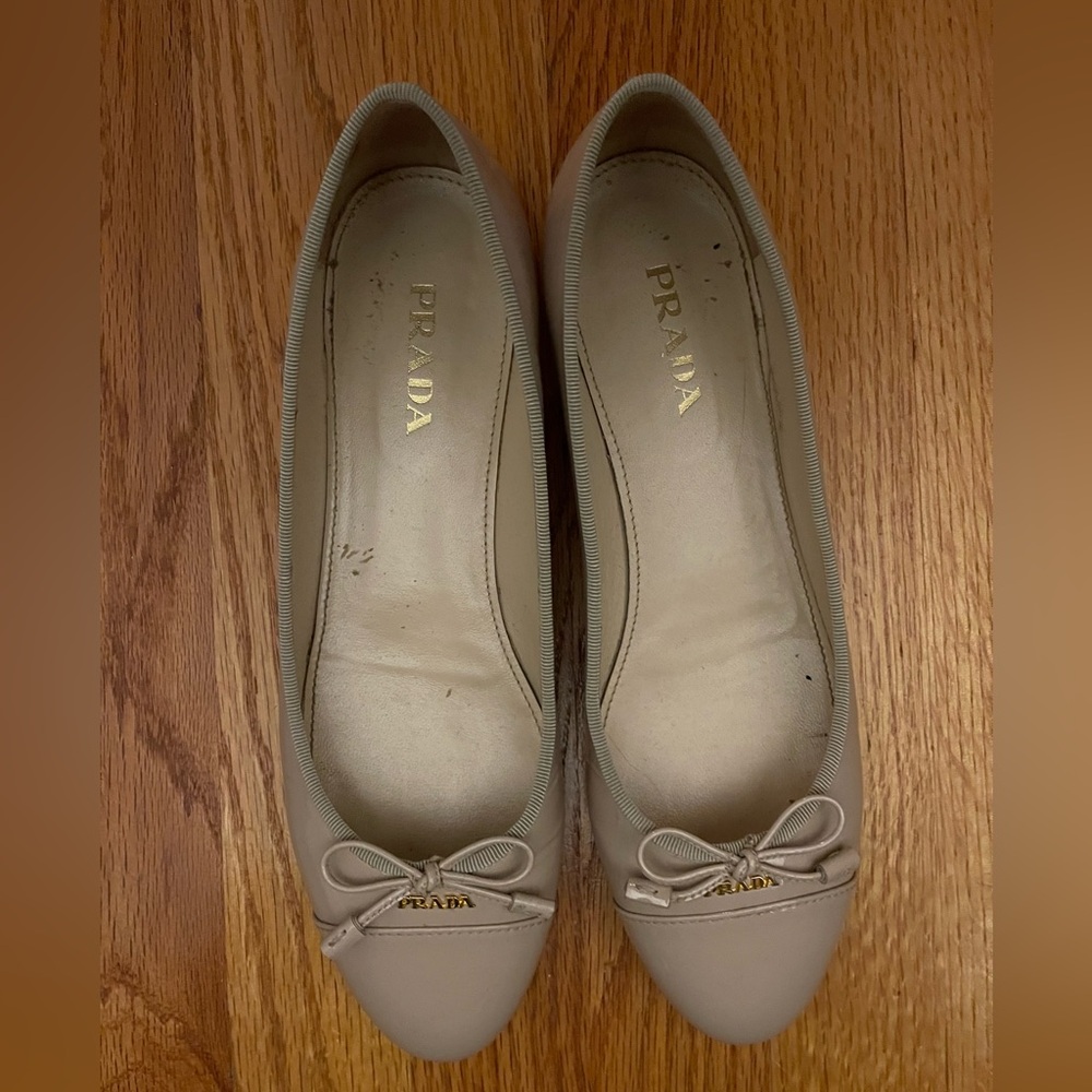 Nude Prada flats